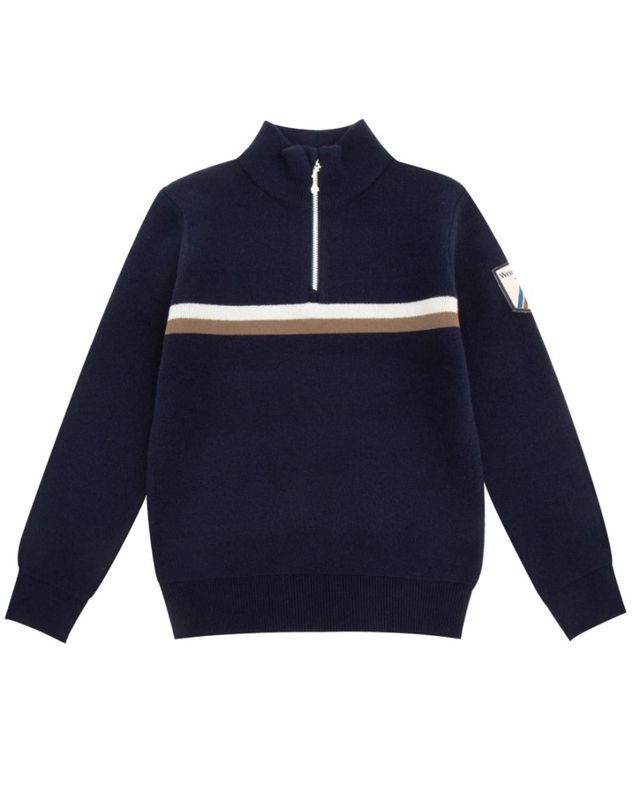 Hemsedal Knitted Half Zip Boy Dark Blue