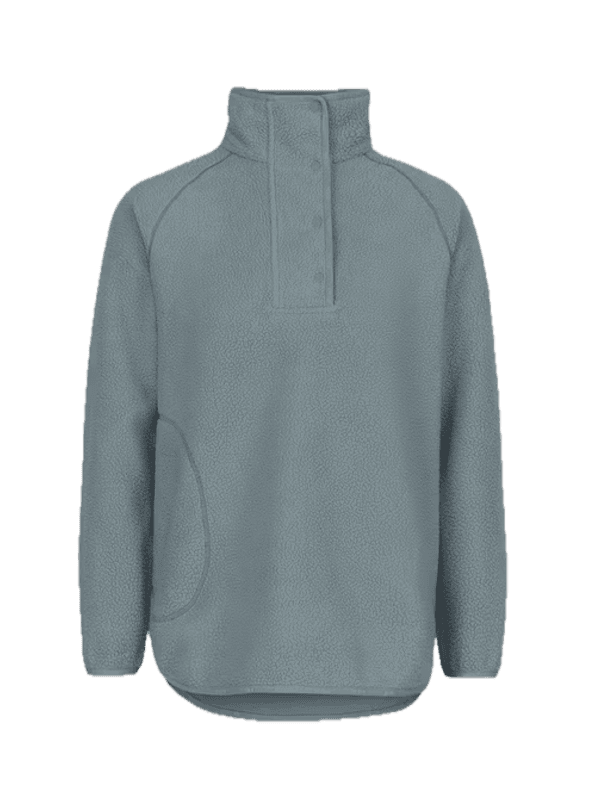 Fusion Pile Oversized Henley Green / Blue